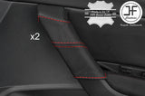 RED STITCHING 2X FRONT DOOR HANDLE LEATHER COVERS FITS VW TOURAN 5T 2015-2017