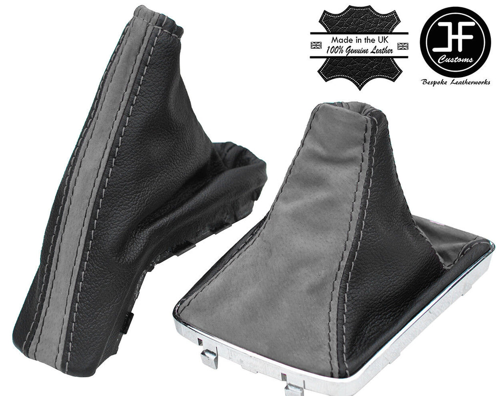 BLACK LEATHER GREY SUEDE FOR VAUXHALL OPEL ASTRA MK5 H 2005-2010 GAITERS SET