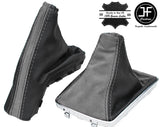 BLACK LEATHER GREY SUEDE FOR VAUXHALL OPEL ASTRA MK5 H 2005-2010 GAITERS SET
