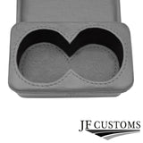 GREY LEATHER COVERED CONSOLE CUP HOLDER TRIM FITS MERCEDES W126 S CLASS 79-91