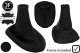 BLACK BLACK 2 TONE LEATHER GEAR GAITER + PLASTIC FRAME FOR TOYOTA YARIS 06-2011