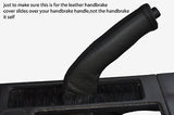 black stitch FITS SAAB 9-3 98-03 LEATHER HANDBRAKE HANDLE COVER ONLY CUSTOM NEW