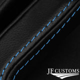 L BLUE STITCH LEATHER COVERED STEERING WHEEL TRIMS+FRAMES FOR FORD MUSTANG 10-14