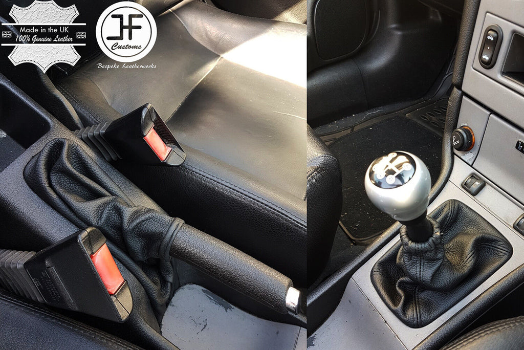 BLACK STITCHING LEATHER GEAR HANDBRAKE COVER FOR VAUXHALL OPEL ASTRA G MK4 98-05