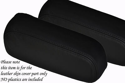 FITS VW T25 BUS VAN VANAGON WESTFALIA 2X LEATHER ARMREST COVERS BLACK STITCH