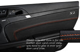 ORANGE STITCH 2X DOOR CARD TRIM SKIN COVERS FITS PORSCHE BOXSTER 987 & CAYMAN