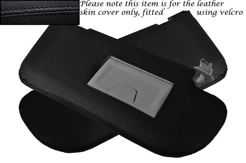 BLACK STITCH FITS MAZDA 3 2004-2008 2X SUN VISORS LEATHER SKIN COVERS ONLY