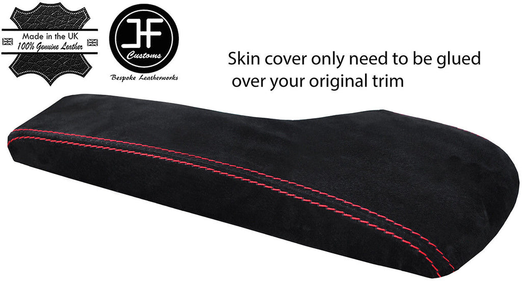 RED STITCHING REAL SUEDE ARMREST LID COVER FITS LEXUS IS250 IS350 2014-2017