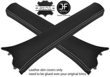 WHITE STITCH 2X A PILLARS TOP GRAIN LEATHER COVERS FITS SMART ROADSTER 03-05