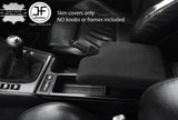 BLACK STITCH REAL SUEDE GEAR HANDBRAKE & ARMREST COVER FITS BMW E46 1999-2005