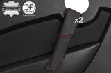 RED STITCH 2X REAR DOOR HANDLE LEATHER COVERS FITS PROTON GEN 2 2004-2011