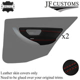 D RED STITCH 2X REAR DOOR CARD TRIM + ARMREST COVER FOR BMW F30 11-18 SALOON