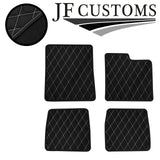 WHITE DIAMOND STITCH VINYL 4X TAILORED FLOOR CARPETS FOR FORD CONSUL MK2