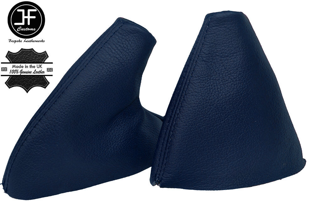 NAVY BLUE LEATHER MANUAL GEAR & HANDBRAKE GAITERS FITS MG MG TF 2001-2005