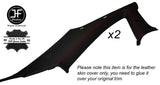 RED STICH 2X B C PILLAR TRIM SKIN COVER FITS NISSAN SKYLINE GTS GTR R33 93-98
