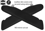 GREY STITCH 2X SUN VISOR LEATHER COVERS FOR VW T5 TRANSPORTER NO MIRROR CUTOUT