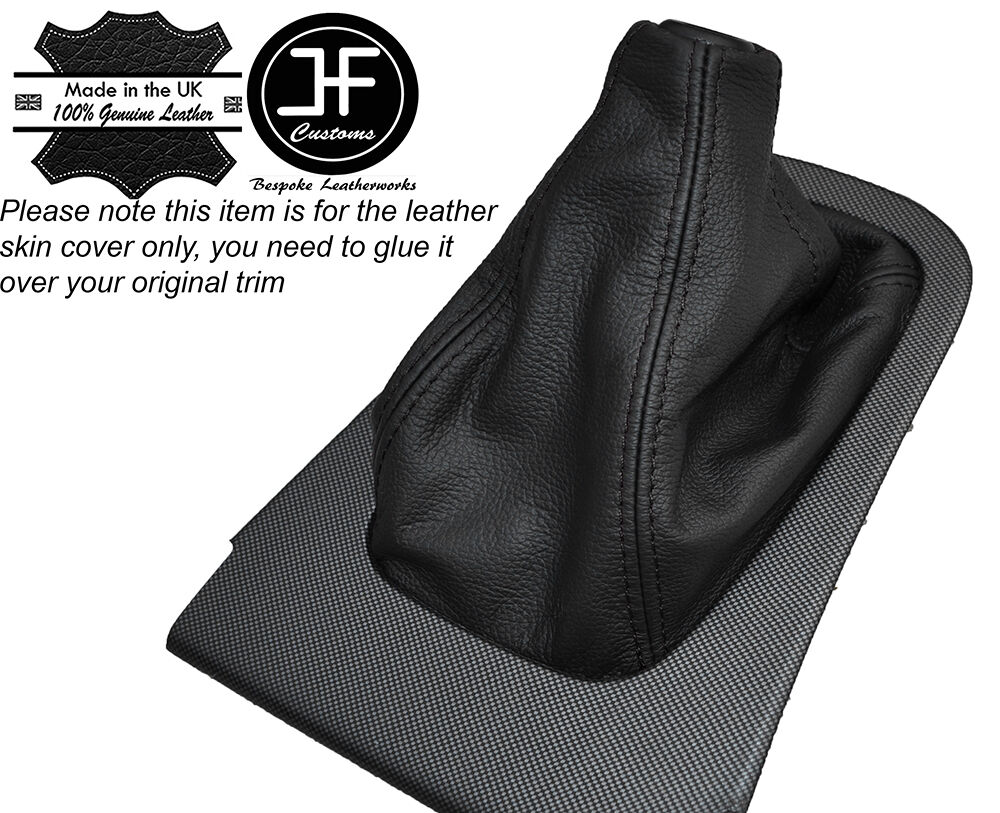 BLACK STITCHING MANUAL LEATHER GEAR GAITER FITS HONDA CIVIC MB2 MC 95-01