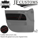 RED STITCH 2X FRONT DOOR CARD TRIM + HANDLE COVERS FOR VW TOUAREG 02-11 JF1