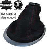 RED STITCHING SUEDE MANUAL GEAR GAITER FITS HONDA JAZZ 2009-2014 CUSTOM NEW