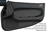 BLUE STITCH 2X DOOR CARDS LEATHER SKIN COVERS FITS MAZDA RX7 FD3S 1992-2002  JF1