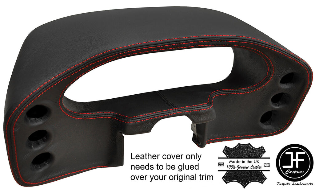 RED STITCHING SPEEDO DASH POD REAL LEATHER COVER FITS PORSCHE 928 1978-1989