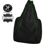 GREEN STITCH MANUAL LEATHER GEAR GAITER FITS SKODA OCTAVIA MK2 II 04-12