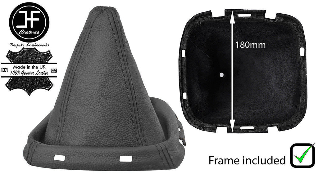 DARK GREY LEATHER GEAR GAITER WITH PLASTIC FRAME FITS NISSAN NAVARA 2005-2012