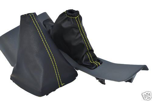 FITS FORD FOCUS MK3 08+ GEAR+HANDBRAKE GAITER YELLOW ST CUSTOM NEW MADE IN UK