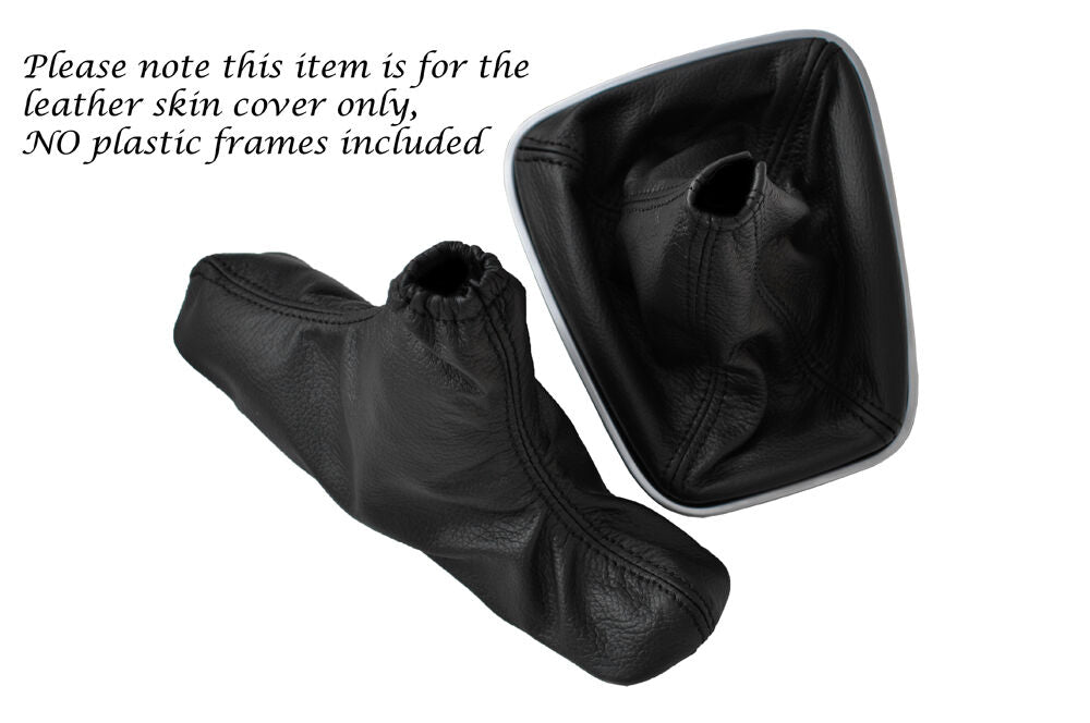 BLACK STITCH LEATHER GEAR HANDBRAKE COVER FITS ALFA ROMEO GIULIETTA 2010-2013