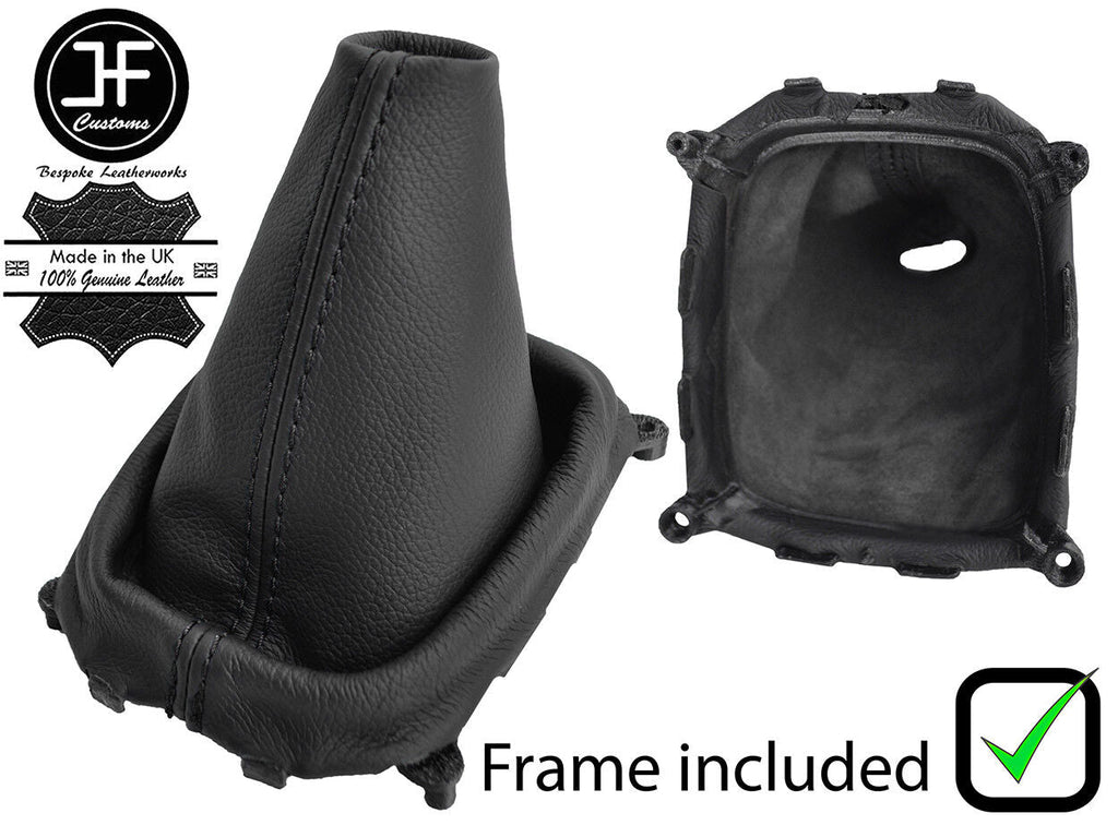 BLACK STITCH LEATHER MANUAL GEAR GAITER+PLASTIC FRAME FITS MAZDA 323 323F 98-04