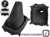 BLACK STITCH LEATHER MANUAL GEAR GAITER+PLASTIC FRAME FITS MAZDA 323 323F 98-04
