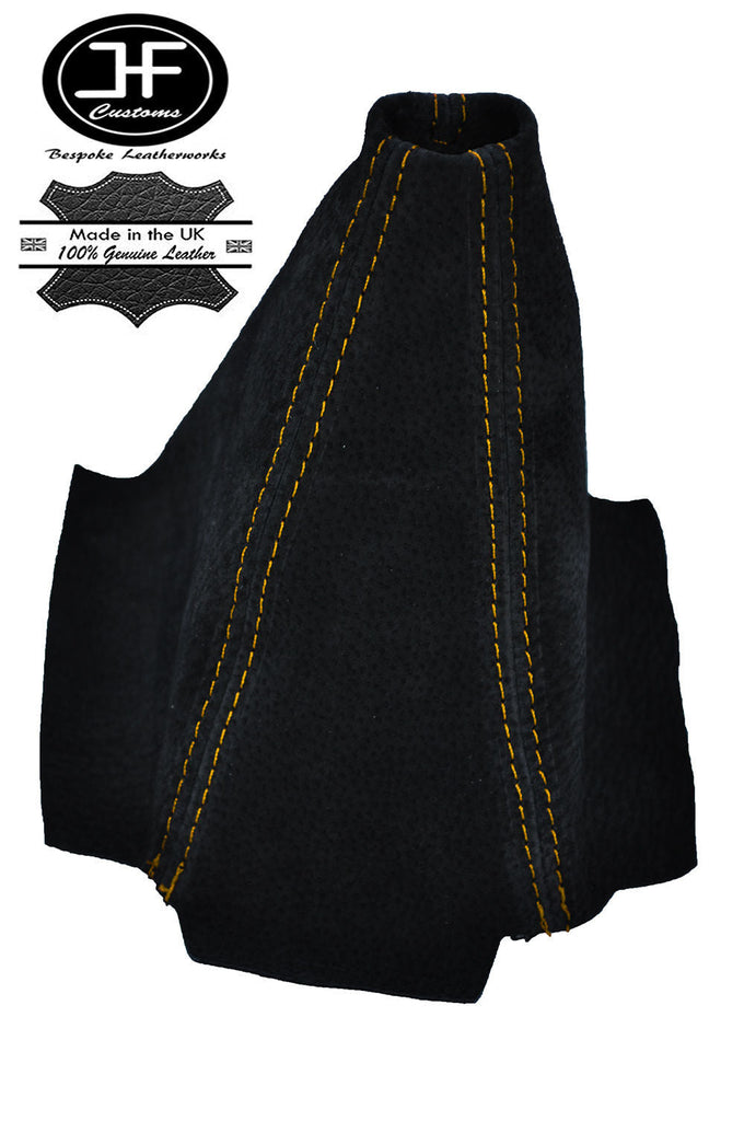 YELLOW STITCHING FITS HONDA PRELUDE COUPE 1997-2001 GEAR GAITER PU SUEDE