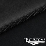 BLACK CROSS STITCH LEATHER 2X SUN VISOR SET COVER FOR PORSCHE CAYENNE 955 03-10