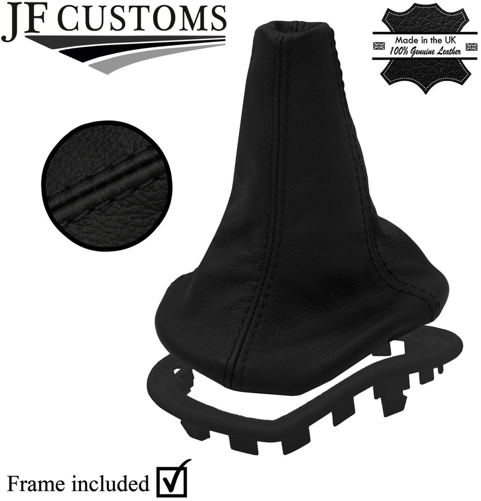 BLACK STITCH LEATHER MANUAL GEAR GAITER + PLASTIC FRAME FITS FIAT MAREA 96-2002