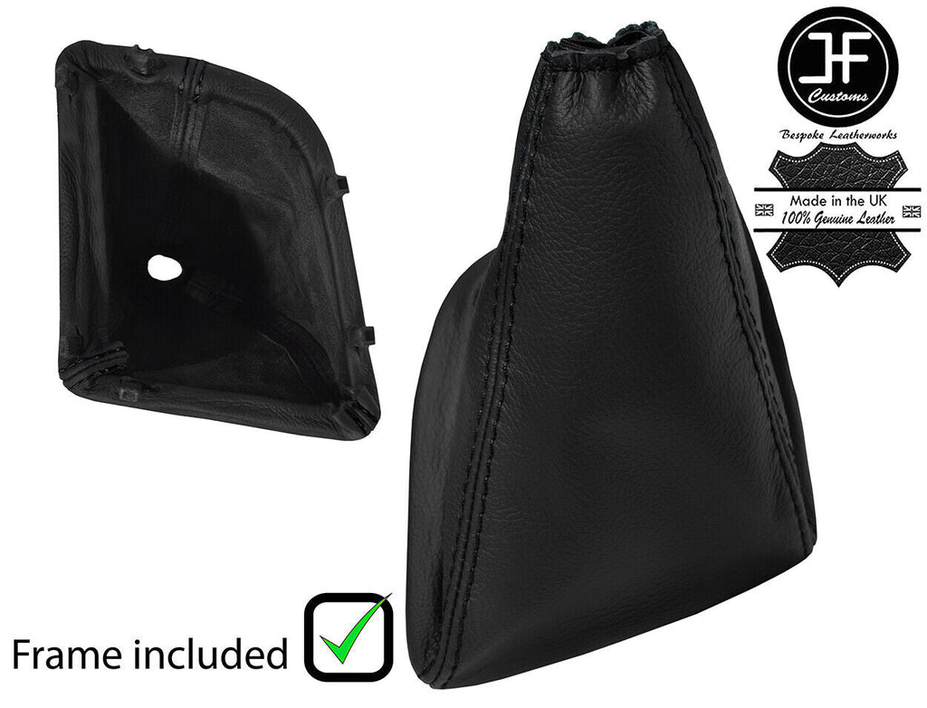 BLACK STITCH LEATHER MANUAL GEAR GAITER+PLASTIC FRAME FOR CITROEN RELAY 06-19