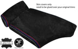 BLACK REAL SUEDE TRI STITCHING ARMREST COVER FOR BMW 5 SERIES E60 E61 2003-2011