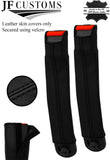 BLACK STITCH 2X SEAT BELT STALK TALL LEATHER COVERS FOR TOYOTA MR2 MK1 84-90