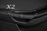 BLUE STITCH FITS FORD FOCUS MK3 2011+ 2X FRONT DOOR HANDLE LEATHER COVERS