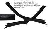BLACK STITCH 2X A POST PILLAR SKIN COVERS FITS PORSCHE CARRERA 997 COUPE 05-13