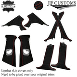 RED STITCH ITALIAN LEATHER PILLAR KIT COVERS FOR BMW 5 SERIES F10 F11 10-16