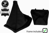 BLACK & BLACK LEATHER MANUAL GEAR + PLASTIC FRAME FITS HUMMER H3 2005-2011