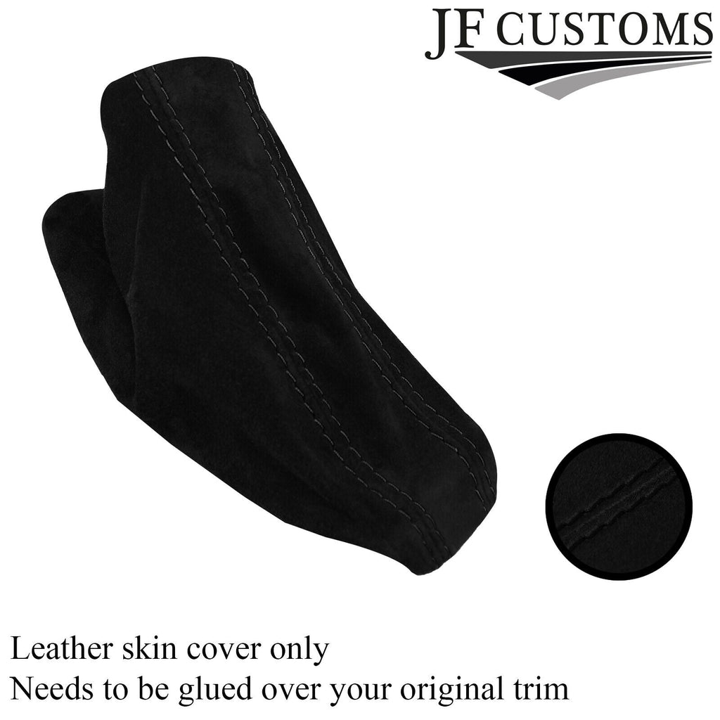BLACK STITCH SUEDE HANDBRAKE GAITER COVER FOR BMW 5 E60 E61 2003-2011 CUSTOM NEW