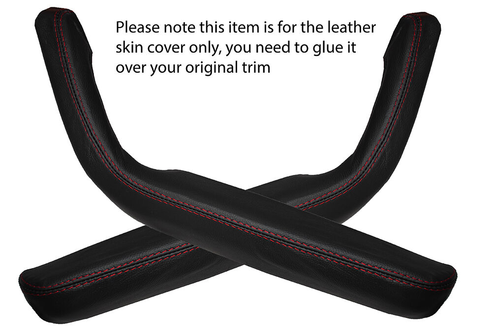 RED STITCHING 2X DOOR HANDLE ARMREST COVERS FITS TOYOTA CELICA 78-81 SUPRA MK1