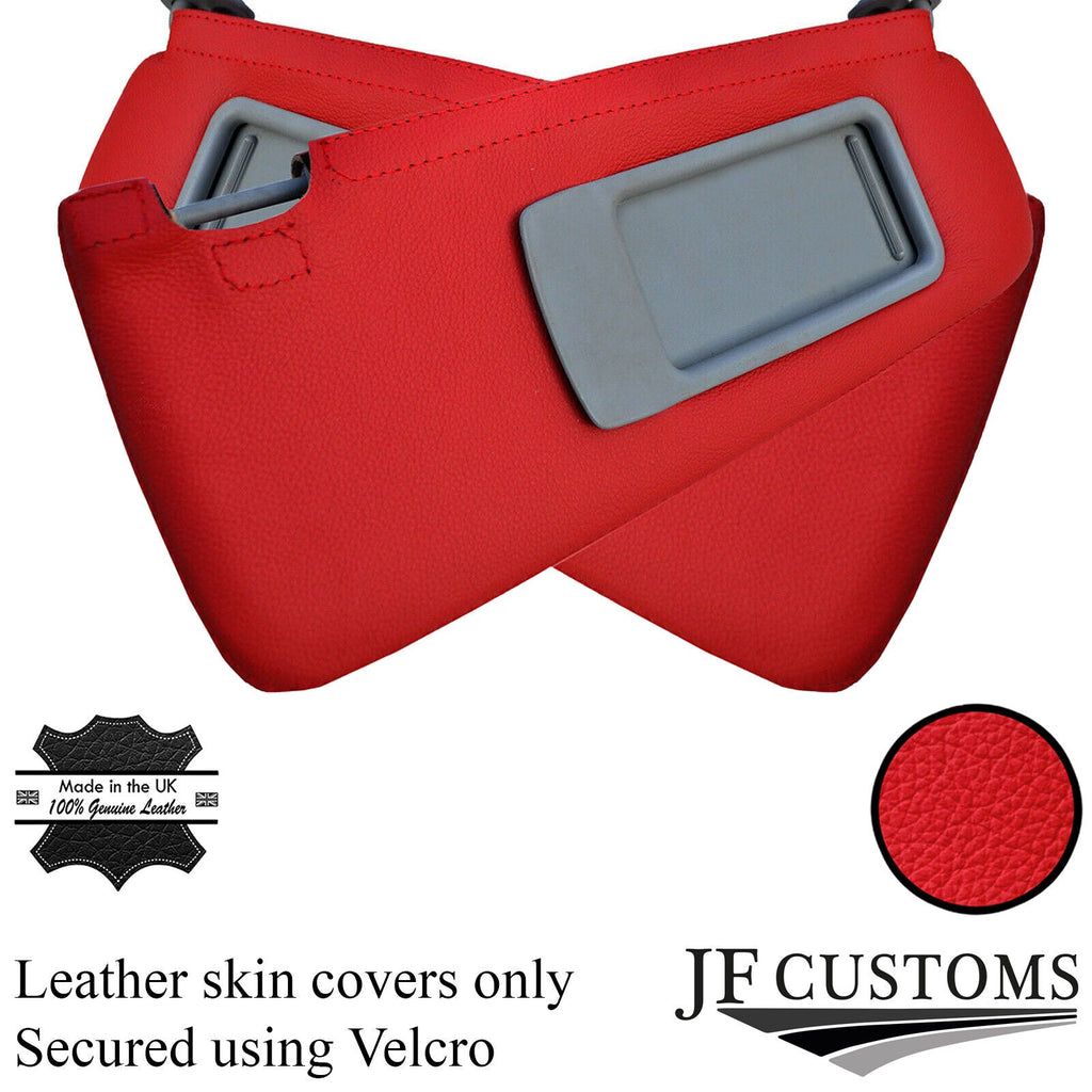 RED REAL LEATHER 2X SUN VISOR COVERS FITS BMW 3 SERIES E91 E92 2005-2013