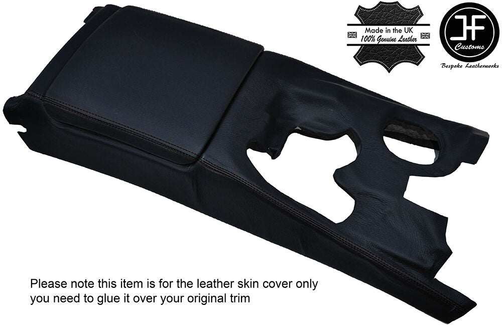 BLACK STITCH CENTRE CONSOLE & ARMREST LEATHER COVERS FITS DODGE VIPER 2003-2010