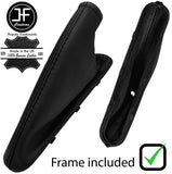 BLACK STITCH LEATHER HANDBRAKE GAITER+PLASTIC FRAME FOR FORD KA MK2 2009-2016