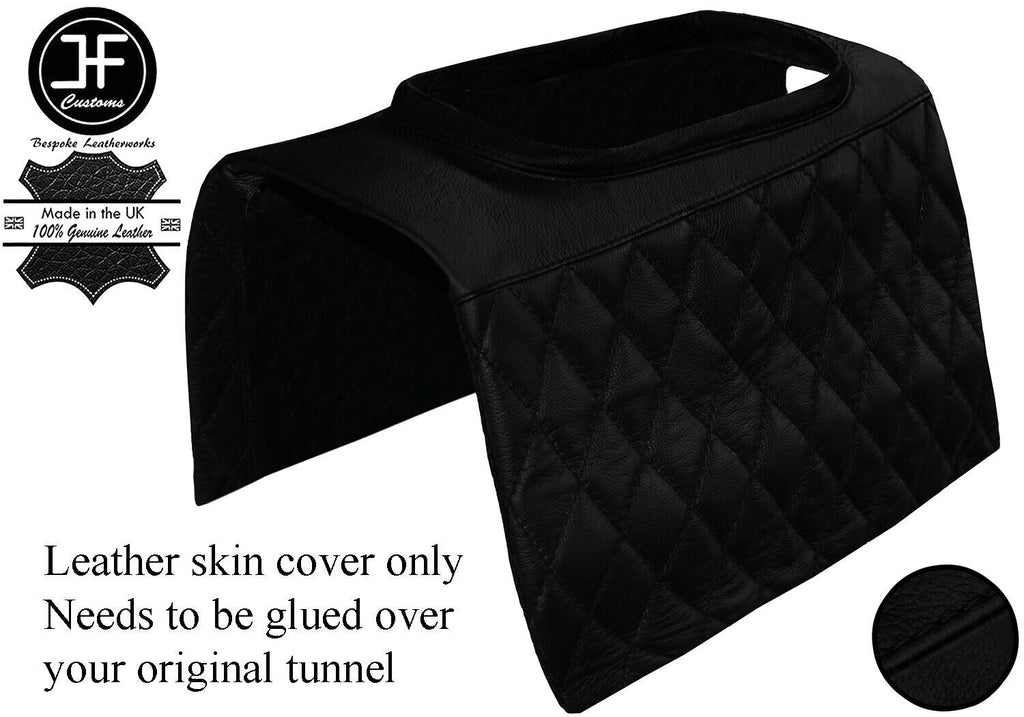 BLACK DIAMOND STITCH CONSOLE GEAR TUNNEL PADDED LTHR COVER FOR DEFENDER 90 110