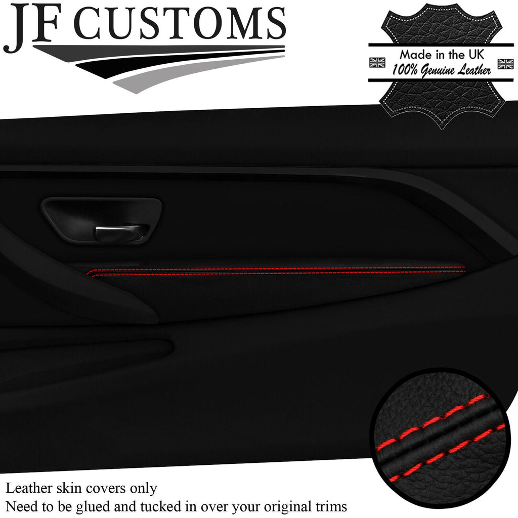 RED STITCH LEATHER FRONT DOOR ARMREST COVERS FOR BMW F32 F33 F82 F83 CUSTOM NEW
