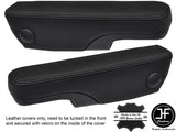 BLACK & BLACK REAL LEATHER 2X SEAT ARMREST COVER FITS VW SHARAN MK1 MK2 95-06