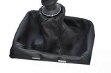 BLACK DOUBLE STITCH FITS  VAUXHALL OPEL SIGNUM 2002-2008 LEATHER GEAR  GAITER